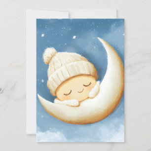 Cartão De Festividades Cozy Knit Nap Cresent Moon
