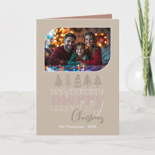 Cartão De Festividades Cozy Neutrals - A Mão Desenhou Uma Feliz Foto De N