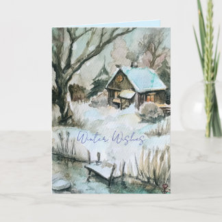 Cartão De Festividades Cozy Winter Cottage