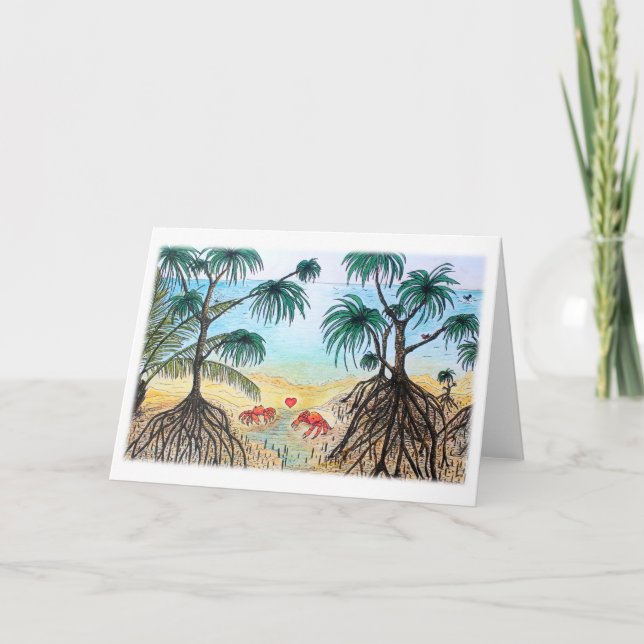 Cartão De Festividades Crab Love Valentine's Greeting Card (Frente)