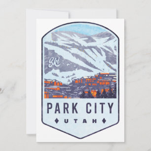 Cartão De Festividades Crachá de Esqui de Park City Utah