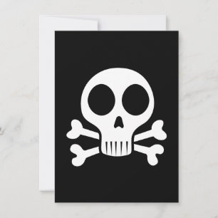 Cartão De Festividades crânio assustador sobre fundo negro