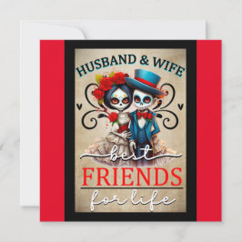 Cartão De Festividades Crânio de açúcar em Casal