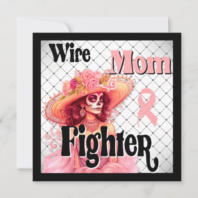 Cartão De Festividades Crânio de açúcar para conhecimento do Cancer (Frente)