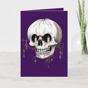 Cartão De Festividades Cranio Derretendo de Halloween Assustador Com Imag