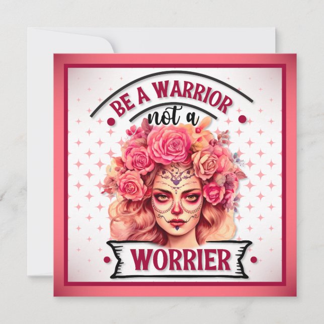 Cartão De Festividades Crânio rosa e Bonito (Frente)