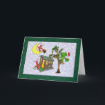 Cartão De Festividades Crawfish Santa Alligator Cajun Bayou Christmas<br><div class="desc">Spread some Cajun joy this holiday season with these cute Cajun bayou Christmas greeting cards. Two musical crawfish frolic near there houseboat under Fleur de Lis snowflakes as Santa Gator looks on from behind a cypress tree. The inside of the card reads "Wishing you a Joyous Holiday Season". Keep the...</div>