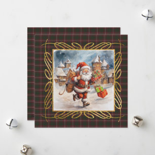 Cartão De Festividades Crawford Moderno Tartan Natal Escocês