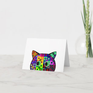 Cartão De Festividades Crazy Quilt Cat