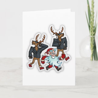 Cartão De Festividades Crazy Santa Bodyguard Card
