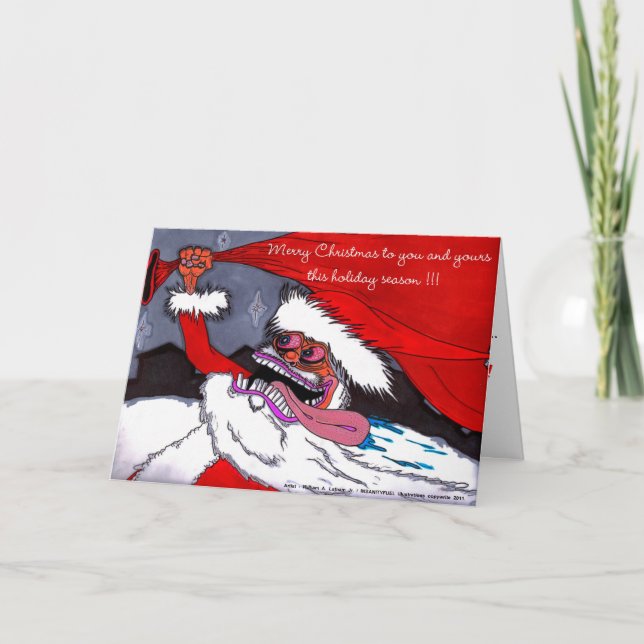 Cartão De Festividades Crazy Santa Cards (Frente)