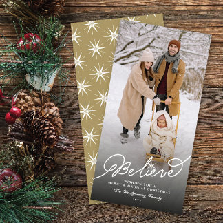 Cartão De Festividades Crê no Script Star Foto Religiosa de Natal