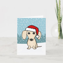 Cream Dachshund Papais noeis Wiener Dog Natal