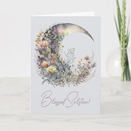 Cartão De Festividades Create Your Own Iridescent Floral Crescent Moon