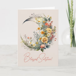 Cartão De Festividades Create Your Own Sunny Floral Crescent Moon