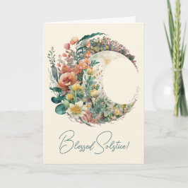 Cartão De Festividades Create Your Own Tropical Floral Crescent Moon