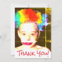 Creepy Clown Kid Thank you Card