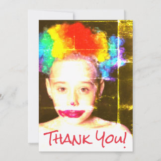 Cartão De Festividades Creepy Clown Kid Thank you Card