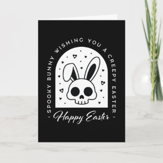 Cartão De Festividades Creepy Happy Easter bunny skull gothic aesthetic