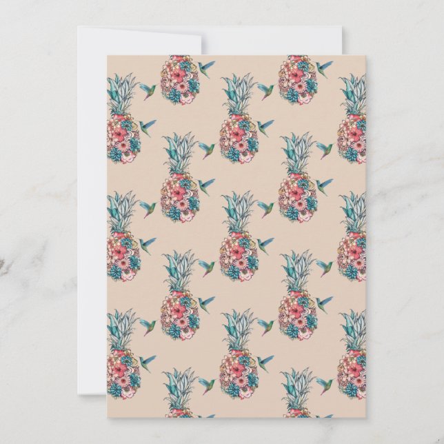 Cartão De Festividades Creme de Abacaxi Tropical de Hummingbird (Frente)