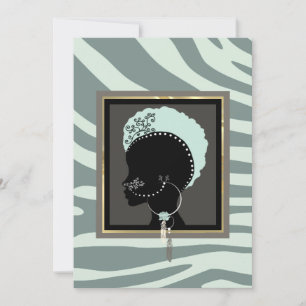 Cartão De Festividades Creme, horta verde e zebra preta