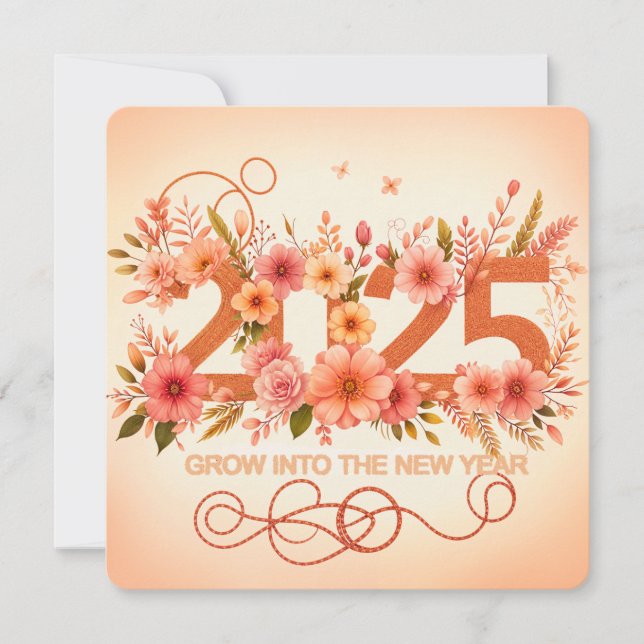 Cartão De Festividades Cresça no Ano Novo (Frente)