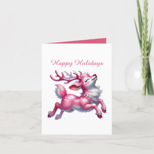 Cartão De Festividades Cretê de Natal rosa festivo personalizável