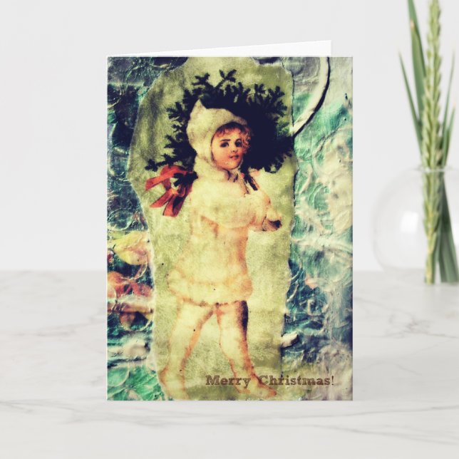 Cartão De Festividades Criança de Natal (Frente)