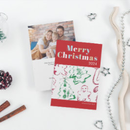 Cartão De Festividades Criança de Natal Feliz Foto Personalizada de Natal