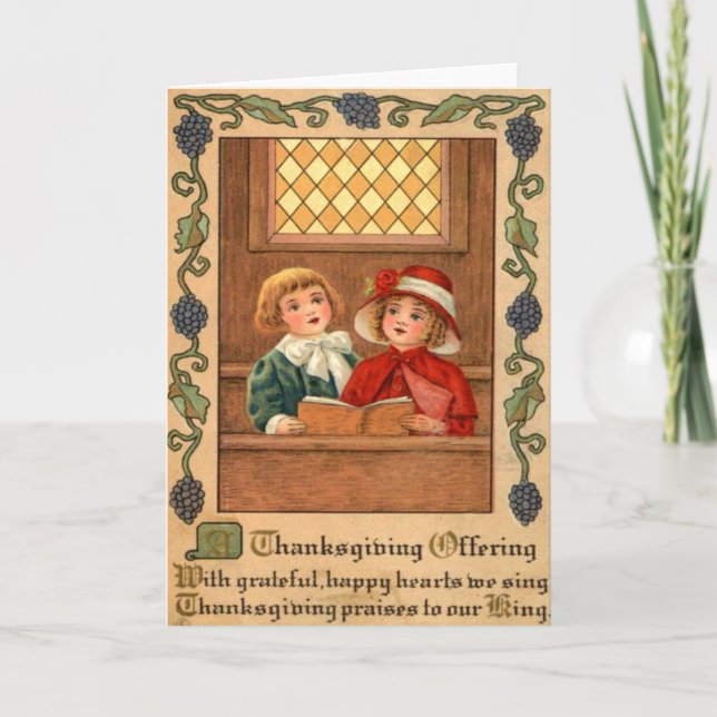 Cartão De Festividades Crianças Cantando (Frente)