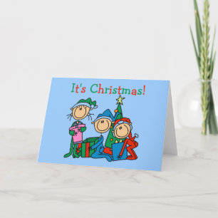 Cartão De Festividades Crianças de fotos de Natal São Camisetas e present