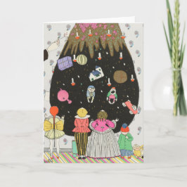 Cartão De Festividades Crianças Em Figurinos Decorando Árvore De Natal