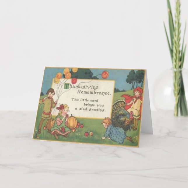 Cartão De Festividades Crianças Jogando No Campo (Frente)