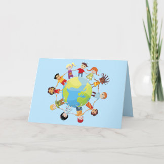 Cartão De Festividades Crianças para a paz mundial