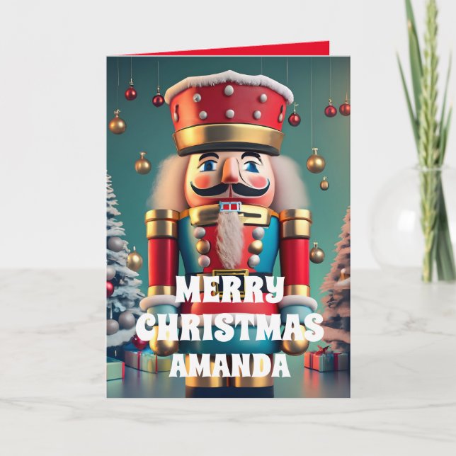 Cartão De Festividades Crianças Personalizadas de Natal Nutcracker (Frente)