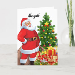 Cartão De Festividades Crianças Pessoais De Natal De Papai Noel