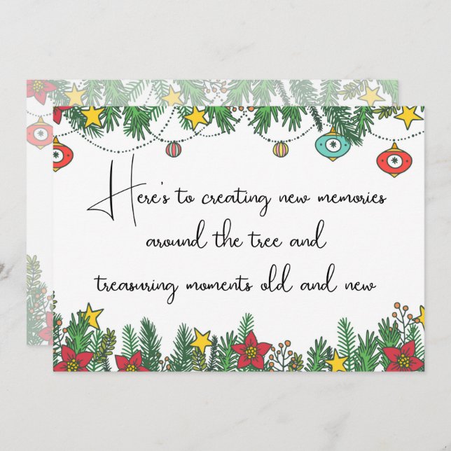 Cartão De Festividades Criando memórias ao redor da árvore (Frente/Verso)