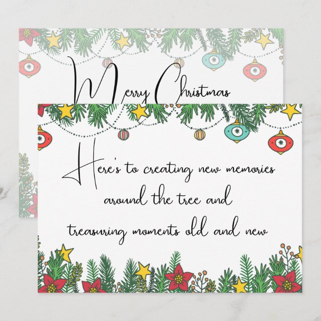 Cartão De Festividades Criando Memórias em Torno da Árvore (Frente/Verso)