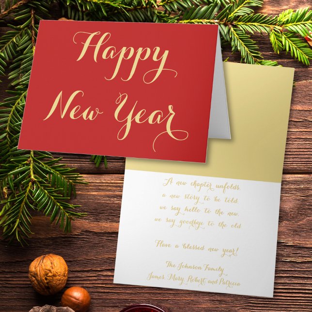 Cartão De Festividades Criar saudação personalizada de Feliz ano novo (Create Custom Personalized Happy New Year Greeting Holiday Card)
