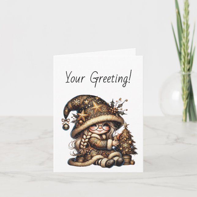 Cartão De Festividades Crie a sua árvore mágica de natal (Frente)