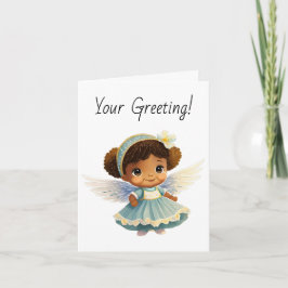 Cartão De Festividades Crie a sua moça Anjo Afro-Americana