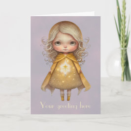 Cartão De Festividades Crie a sua moça de luz de estrelado