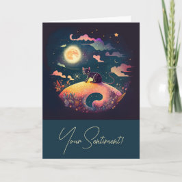 Cartão De Festividades Crie a sua paisagem mística de gatos pretos