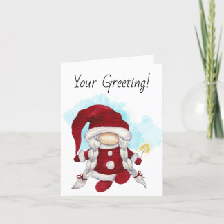 Cartão De Festividades Crie a sua Sra. Feliz Natal Gnomo