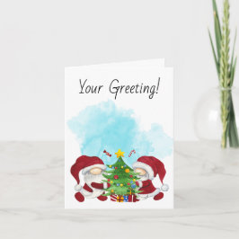 Cartão De Festividades Crie os seus gnomos de árvores de Natal felizes