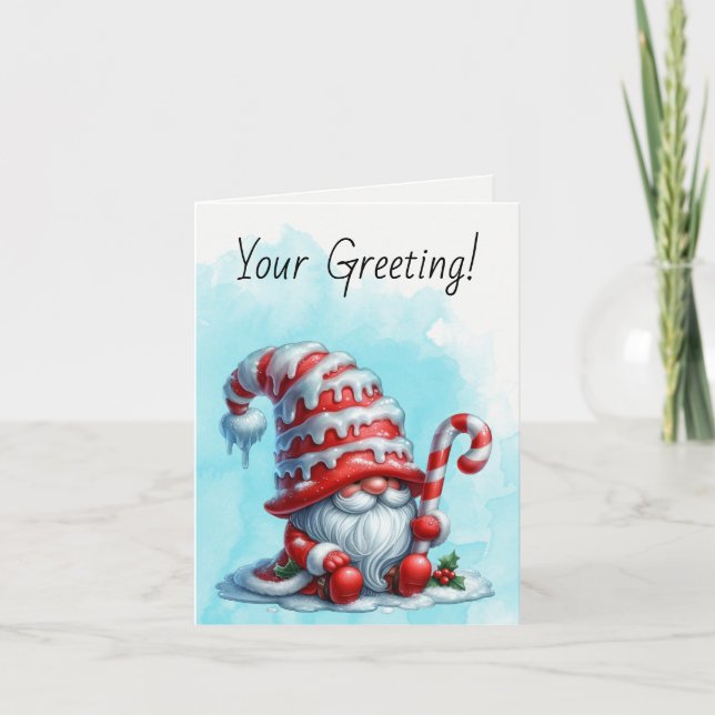 Cartão De Festividades Crie seu doce doce de canas de natal (Frente)