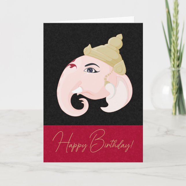 Cartão De Festividades Crie seu perfil Colorido Ganesh (Frente)