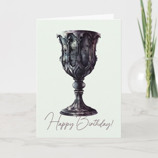 Cartão De Festividades Crie Seu Próprio Cálice Gótico Medieval (Frente)
