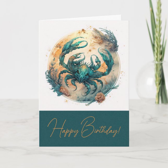 Cartão De Festividades Crie seu próprio Cancer místico Dourado e lacrimog (Frente)