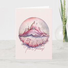 Cartão De Festividades Crie Seu Próprio Castelo de Magia e Montanhas